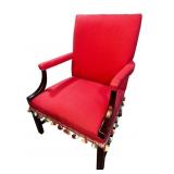 CHIPPENDALE OPEN ARM MAHOGANY CHAIR
