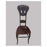 NORTHWIND FACED CARVED MAHOGANY HIGH BACK CHAIR