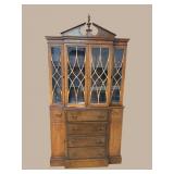 MAHOGANY CHINA CLOSET WITH DESK