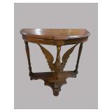 WALNUT CARVED GOOSE HALF TABLE