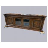 WALNUT BANDED 4 DOOR ENTERTAINMENT CABINET