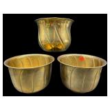 3 PC LOT OF DECORATIVE BRASS PLANTERS