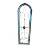 LARGE WOOD AND IRON WINDOW GUARD