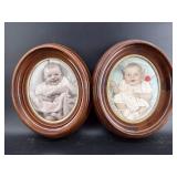 2 WALNUT CAMEO SHADOW BOX FRAMES