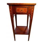 SOLID MAHOGANY INLAID 1 DRAWER STAND