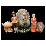5 PC LOT OF DECORATIVE THANKSGIVING FIGURES