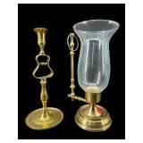 2 PC LOT BRASS LAMPS