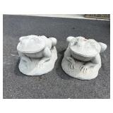 2 CONCRETE FROGS