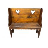 PINE HEART CARVED BENCH