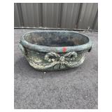 OVAL ORNATE CONCRETE PLANTER