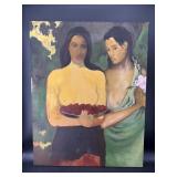REPRODUCTION PAINTING OF 2 TAHITIAN WOMEN ON
