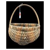 WOVEN SPLINT FOOTED BUTTOX BASKET
