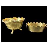 LOT OF 2 HEAVY BRASS PLANTERS