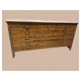 7 DRAWER GRAIN PAINTED MAP CABINET