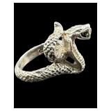 STERLING SILVER VINTAGE COBRA SNAKE RING