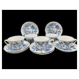 12 PC SET OF BLUE DANUBE LARGE CUPS AND SAUCERS