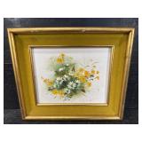 MID CENTURY FLORAL STILL LIFE OIL ON CANVAS
