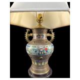 MONUMENTAL CLOISONNE TABLE LAMP WITH SHADE