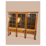 MAHOGANY 19TH CENT. CARVED 3 DOOR BOOKCASE