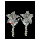 PR HANDBLOWN FLOWERS SILVERPLATE BUD VASES