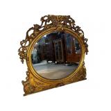 19TH CENT. HEAVY CARVED OVER THE MANTLE MIRROR
