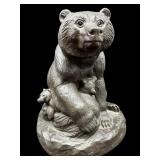 LARGE JL BOULTON BRONZE MOTHER BEAR & CUBS FIGURE