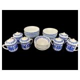 LARGE LOT IDG PORCELAIN BOWLS AND MUGS WITH LIDS