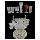 LARGE LOT CRYSTAL AND GLASS ITEMS