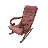 CHERRY FINISH UPHOLSTERED ROCKER