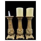 3 PC LOT DECORATIVE CANDLE HOLDERS