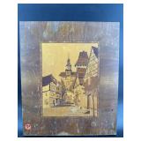 INLAID STREET SCENE WALL PLAQUE