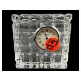 WATERFORD CRYSTAL BEVELLED SQUARE DESK CLOCK