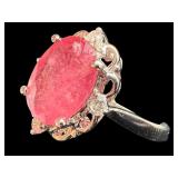 STERLING 925 RUBY & DIAMOND RING