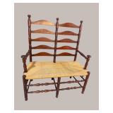 CHERRY DOUBLE LADDER BACK SETTEE