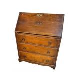 ENGLISH OAK SLANT FRONT DESK