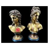 PR OF GOLD DECORATED PLASTER SCULPTURES