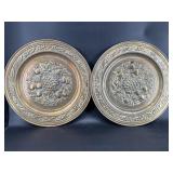 2 ENGLISH LUMBARD BRASS TRAYS
