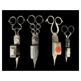 LOT OF 4 ANTIQUE HAND FORGED CANDLE SNUFFERS