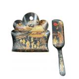 ANTIQUE CHINOISERIE DUSTPAN AND SCOOP