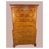 HENREDON BANDED 1 DRAWER 2 DOOR COMMODE