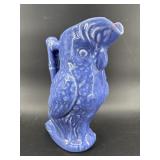 BLUE POTTERY PARROT PITCHER