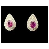 PR OF 14K NATURAL UNHEATED KASHMIR SAPPHIRE &
