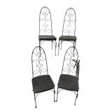 4 MCM IRON HIGH BACK CHAIRS