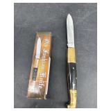 BRASS AND BONE HANDLE POCKET KNIFE