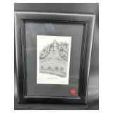 BARTON COLLEGE SIGNED AND NUMBERED PRINT IN FRAME