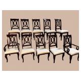10 SOLID CHERRY HIGH BACK CARVED DINING ROOM