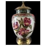 LARGE WILDWOOD FLORAL PORCELAIN TABLE LAMP