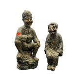 PR OF LARGE ORIENTAL RESIN LAUGHING FIGURES