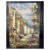 ITALIAN STREET SCENE OIL ON CANVAS