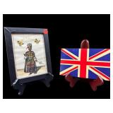 UNION JACK FLAG AND AFRICA FRAMED PRINT